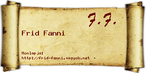 Frid Fanni névjegykártya