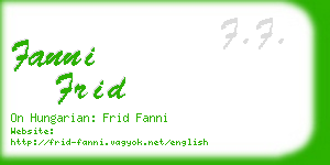 fanni frid business card